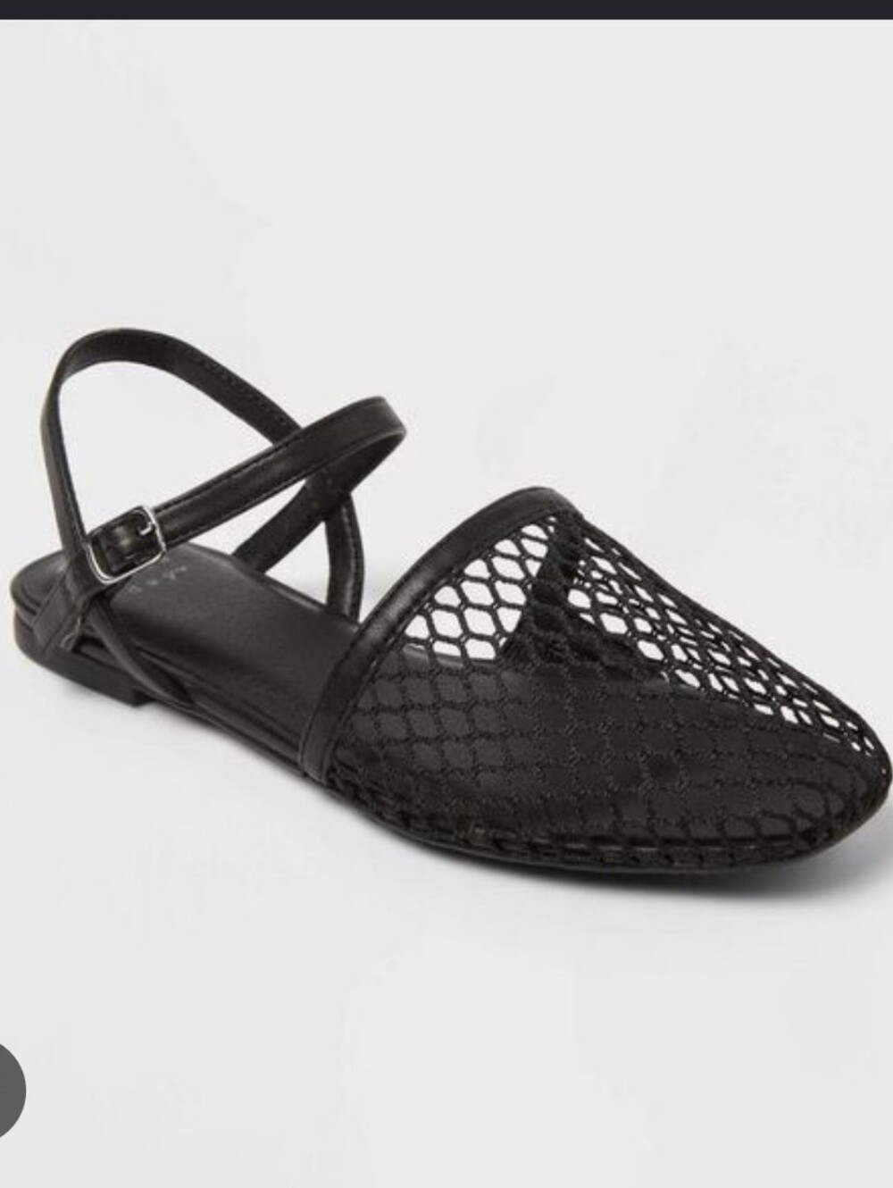 a new day Black Mesh Slingback Flats Sandals